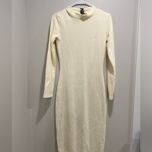 Fitted long sleeve midi dress